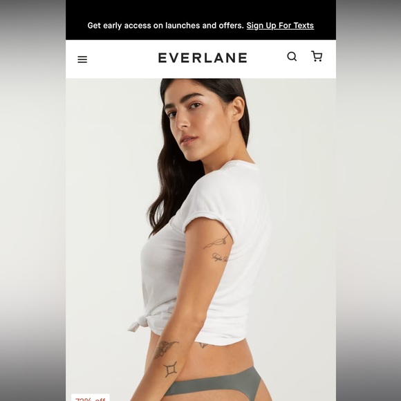 Everlane The Invisible Thong in Pewter Green Size XS - Picture 2 of 7